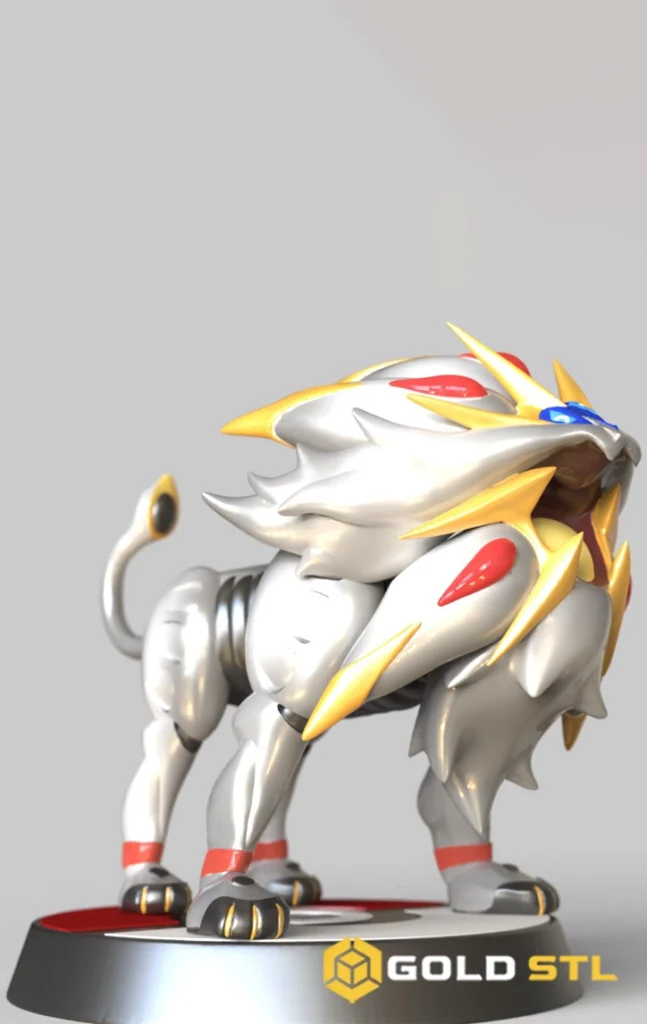 Solgaleo Pokémon STL 3D Print Model - Gold STL