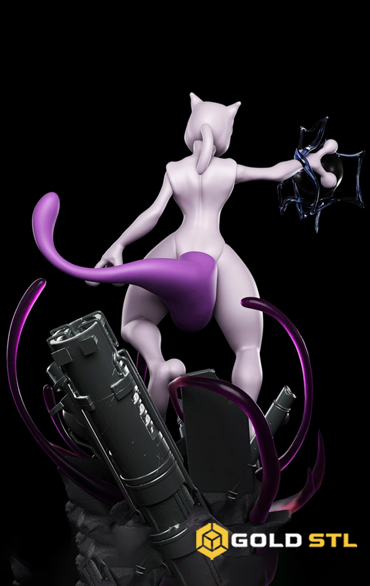 Mewtwo Pokémon STL 3D Print Model - Image 3