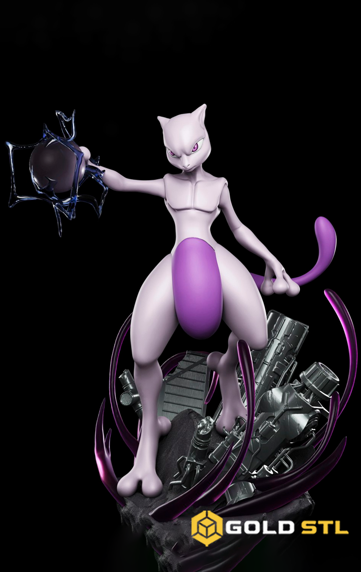 Mewtwo Pokémon STL 3D Print Model - Image 2