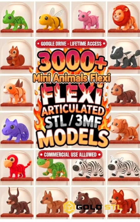3000+ Flexi Mini Animals STL & 3MF Bundle