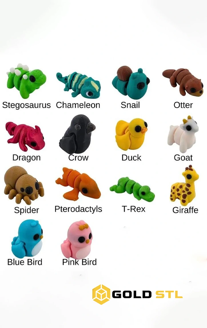 4000+ Flexi Mini Animals STL & 3MF Bundle | Articulated 3D Print Models - Image 3