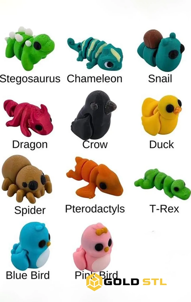 600+ Flexi Mini Animals STL & 3MF Bundle | Articulated 3D Print Models - Image 2