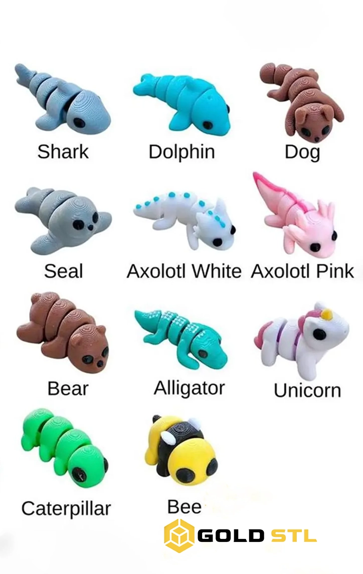 600+ Flexi Mini Animals STL & 3MF Bundle | Articulated 3D Print Models - Image 3