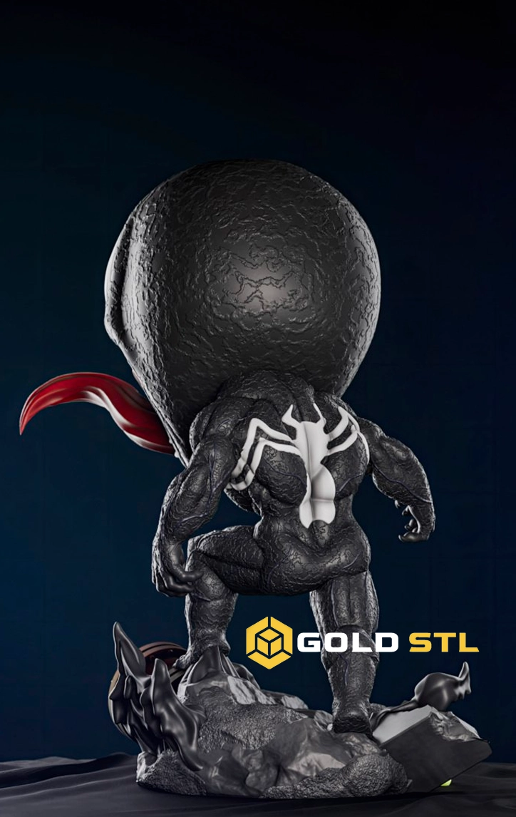 Chibi Venom STL 3D Print Model - Image 3