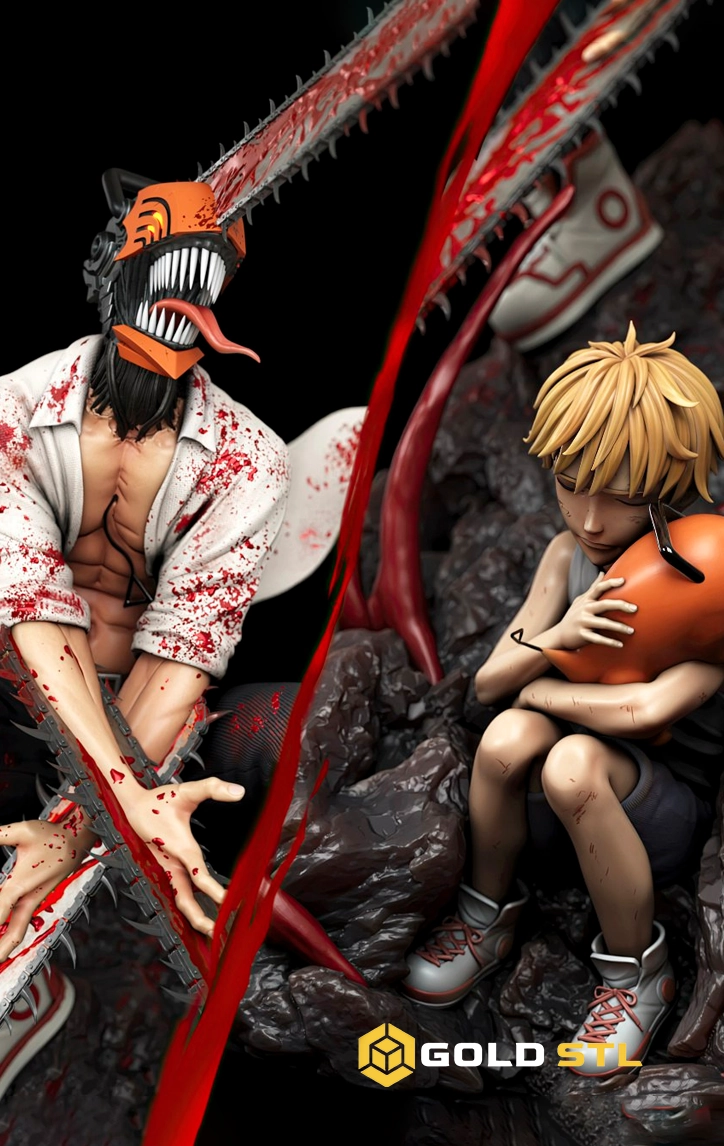 Denji & Pochita Chainsaw Man STL 3D Print Model - Image 3