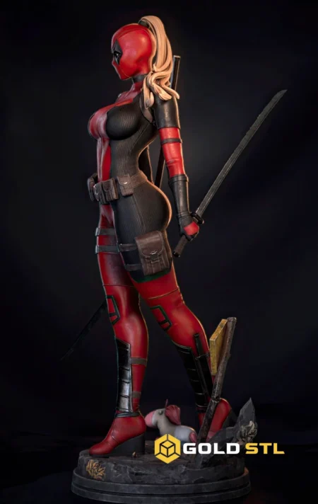 Lady Deadpool STL 3D Print Model