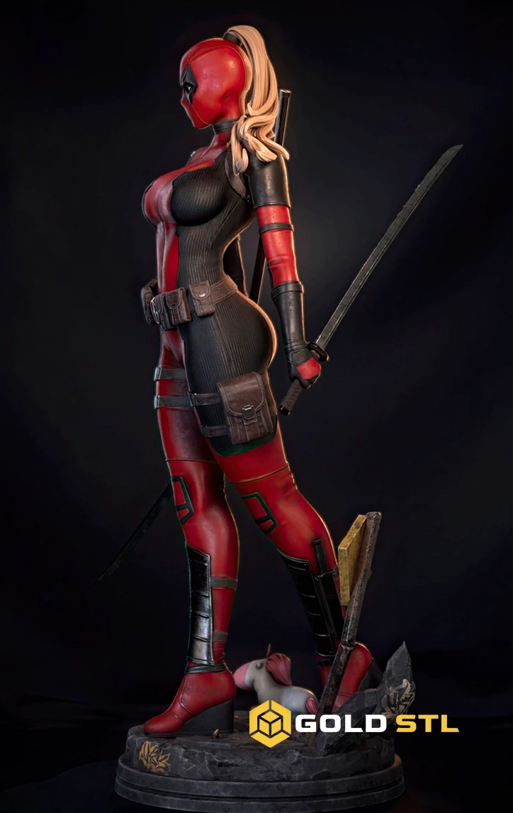 Lady Deadpool STL 3D Print Model