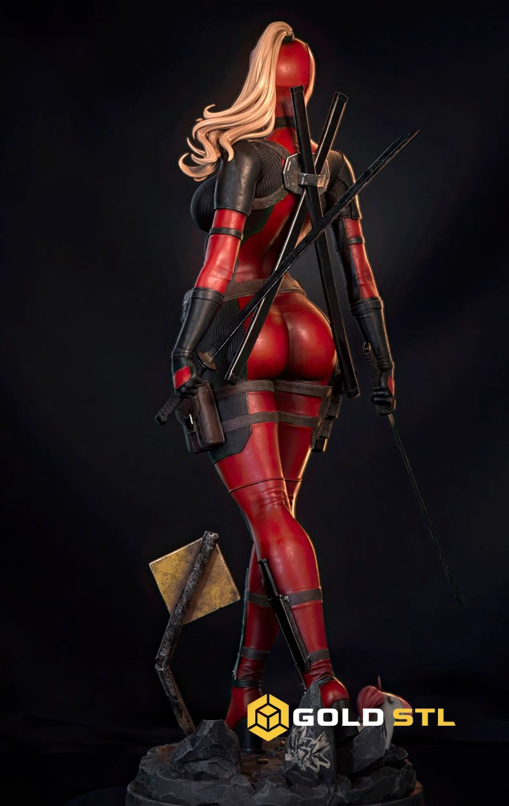 Lady Deadpool STL 3D Print Model - Image 3