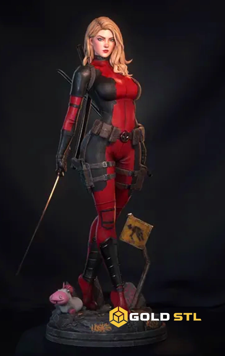 Lady Deadpool STL 3D Print Model - Image 4