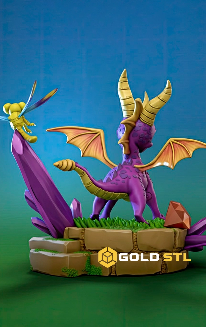 Spyro the Dragon & Sparx STL & 3MF Files | 3D Print Model - Image 4