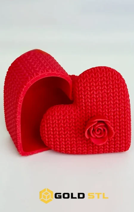 Knitted Heart Storage Box STL Epic