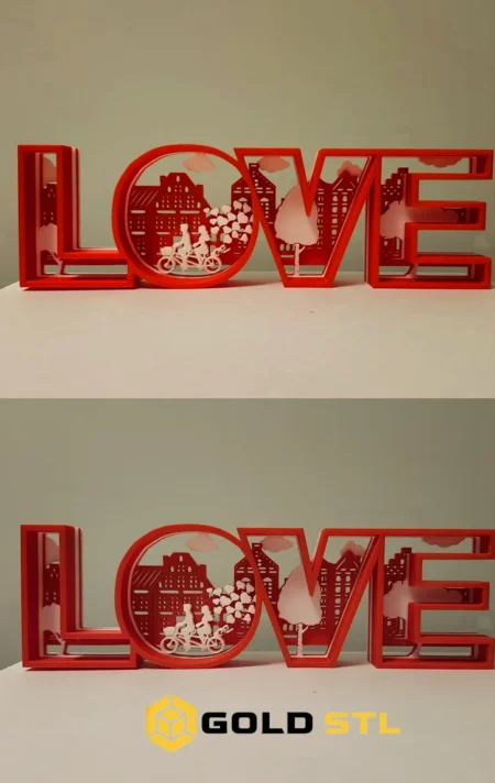 Love Couple Sign STL 3D Print Model