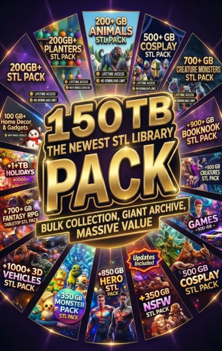 1 500 000+ STL 3D Models – 150TB Mega Collection