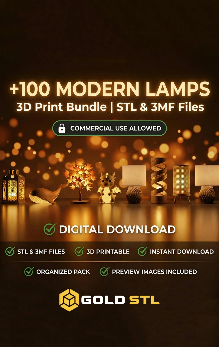 Modern Lamps 3D Print Bundle | STL & 3MF Files