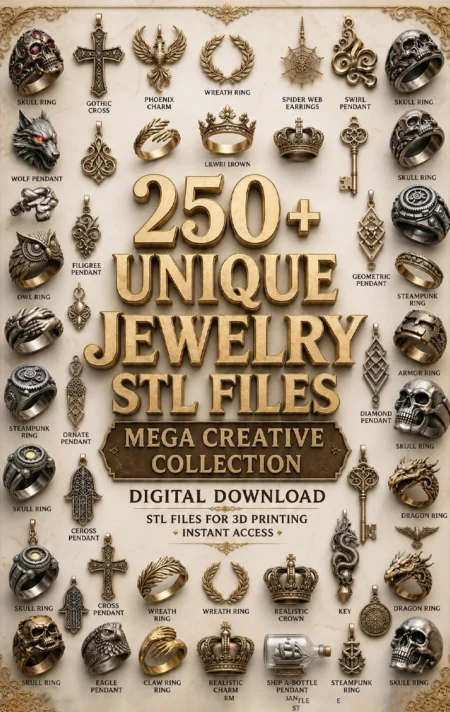 +250 Unique Jewelry STL Files