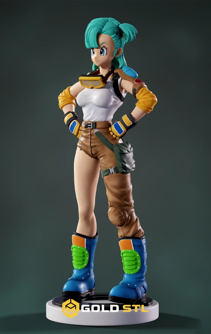 Bulma Dragon Ball STL Epic 3D Model | Anime Figure for 3D Printing | High Detail Collectible STL File - Image 3