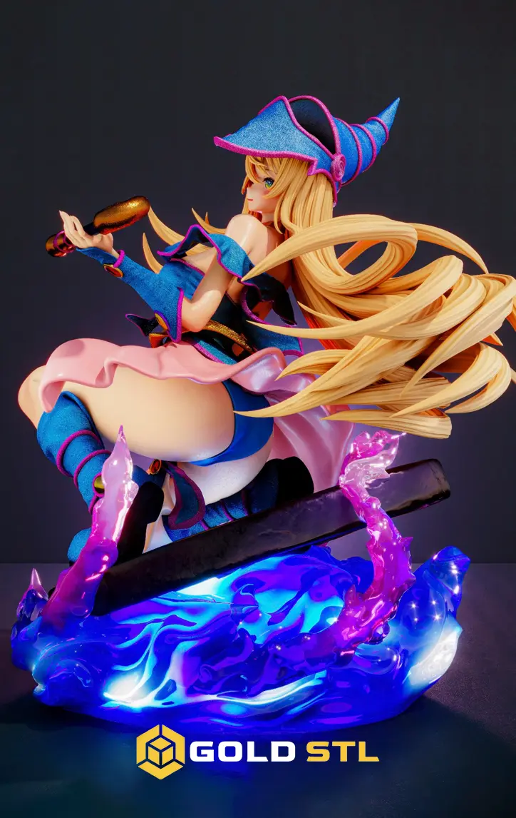 Dark Magician Girl Yu-Gi-Oh STL Epic 3D Model | Anime Figure for 3D Printing | High Detail Collectible STL File - Image 2