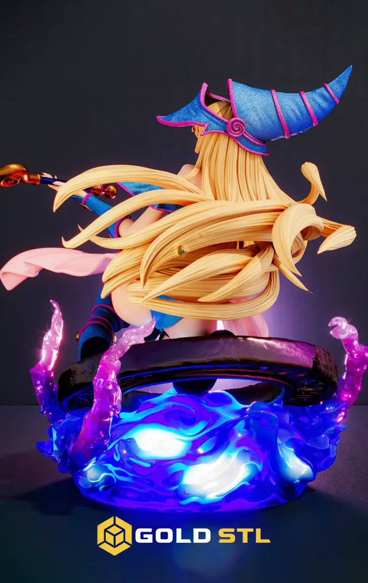 Dark Magician Girl Yu-Gi-Oh STL Epic 3D Model | Anime Figure for 3D Printing | High Detail Collectible STL File - Image 3
