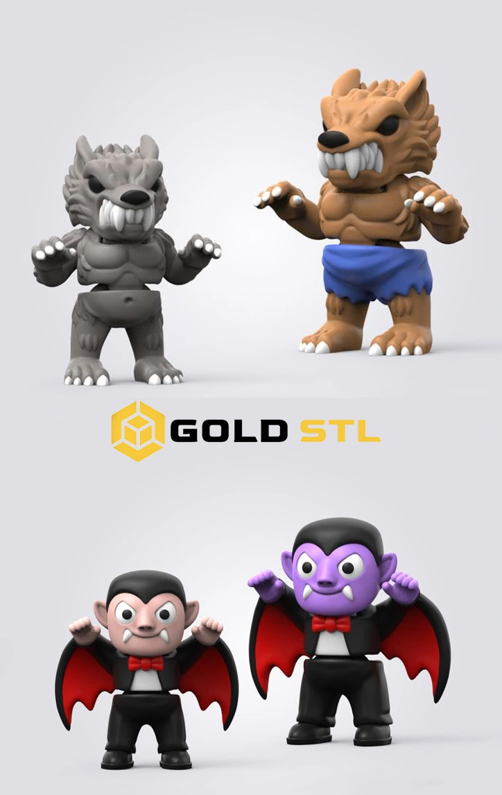 300 Mini Flexi Figures STL & 3MF Files + Keychains | Articulated Mini Animals 3D Print Bundle | Print-in-Place Models - Image 2
