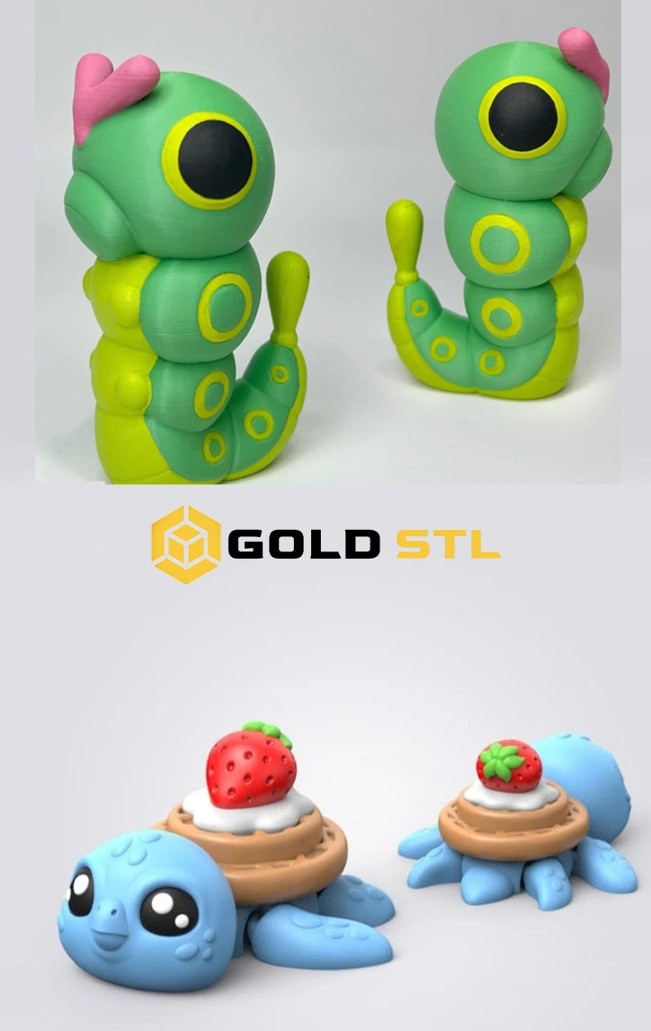 300 Mini Flexi Figures STL & 3MF Files + Keychains | Articulated Mini Animals 3D Print Bundle | Print-in-Place Models - Image 6