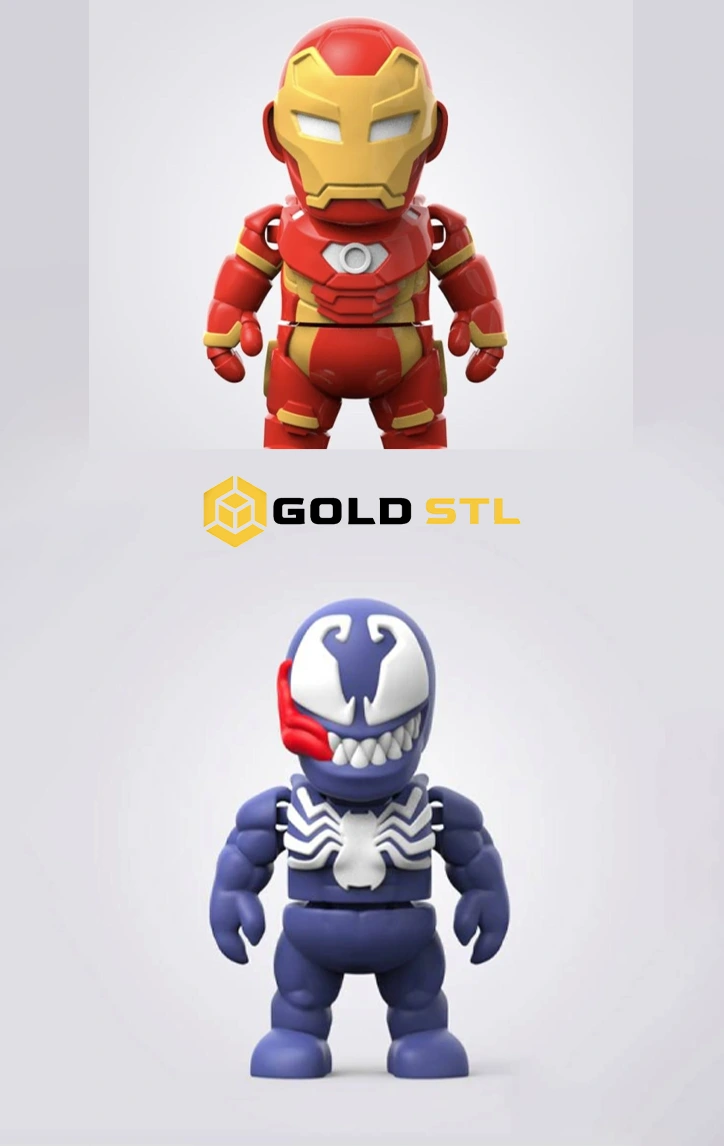 300 Mini Flexi Figures STL & 3MF Files + Keychains | Articulated Mini Animals 3D Print Bundle | Print-in-Place Models - Image 4