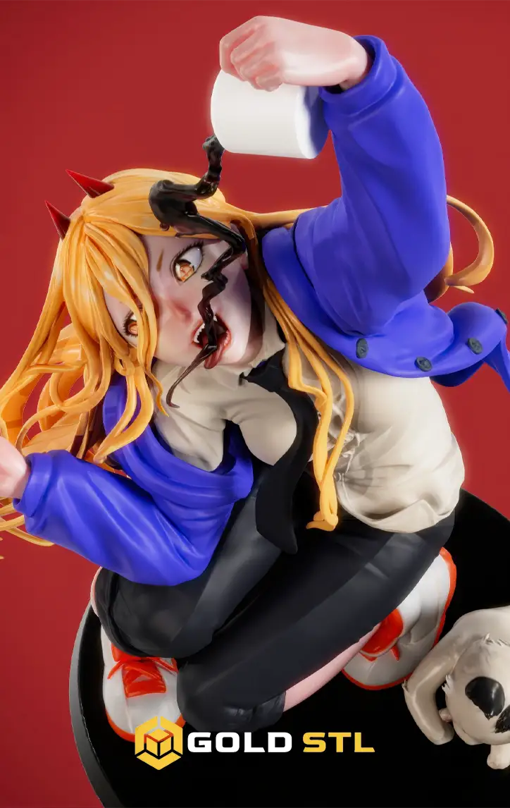 Power Chainsaw Man STL Epic 3D Model | Anime Figure for 3D Printing | High Detail Collectible STL File - Image 2