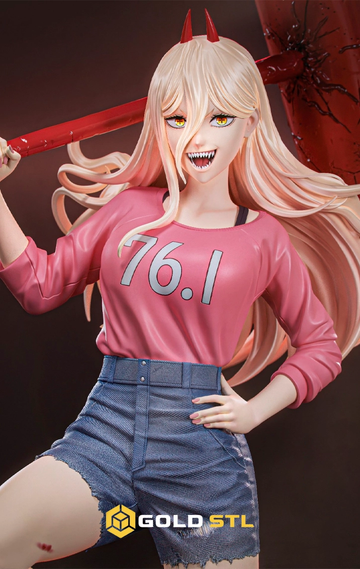 Power Chainsaw Man STL Epic 3D Model | Anime Figure for 3D Printing | High Detail Collectible STL File - Image 2