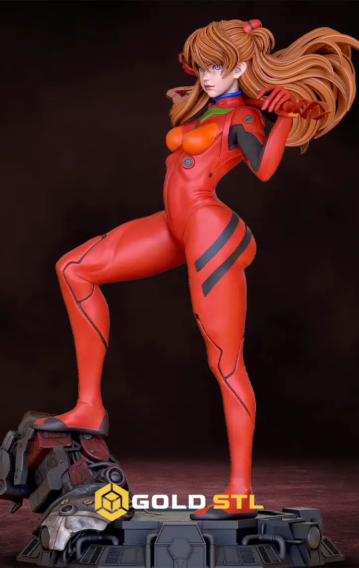 Asuka Langley Evangelion STL File 3D Model | Legendary Anime Figure for 3D Printing | High Detail Collectible STL File - Image 2