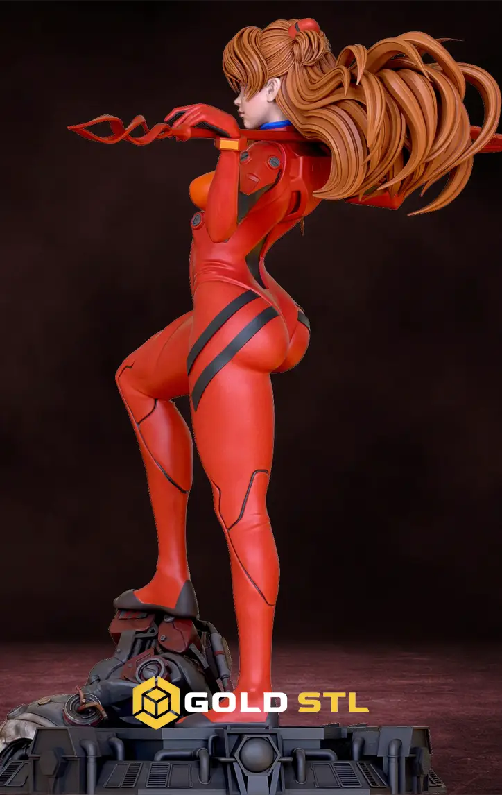 Asuka Langley Evangelion STL File 3D Model | Legendary Anime Figure for 3D Printing | High Detail Collectible STL File - Image 3