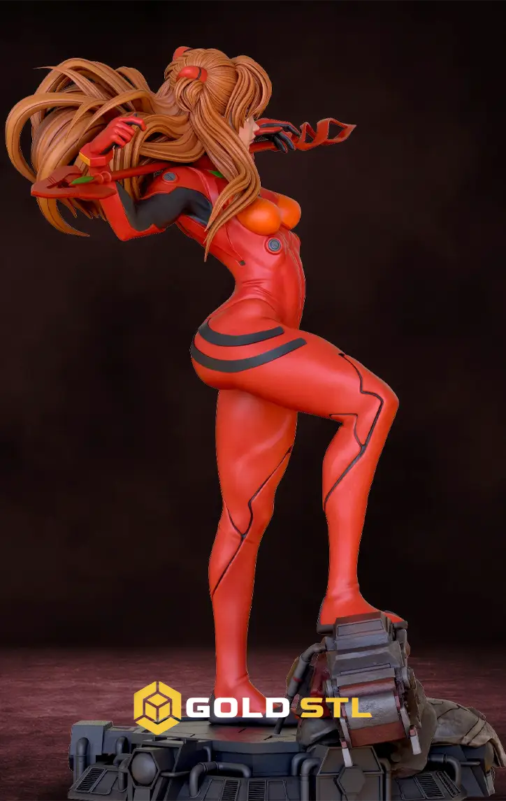 Asuka Langley Evangelion STL File 3D Model | Legendary Anime Figure for 3D Printing | High Detail Collectible STL File - Image 4