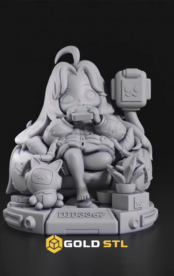 Chibi Diana Pragmata STL Epic 3D Model | Sci-Fi Chibi Figure for 3D Printing | High Detail Collectible STL File - Image 2