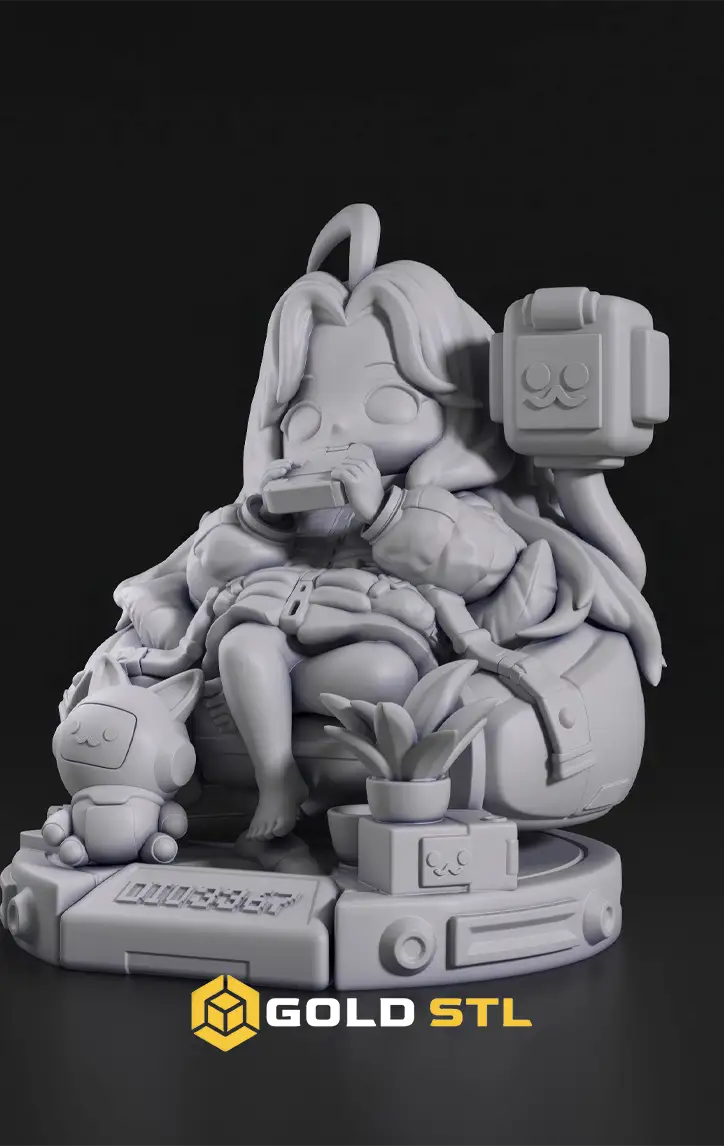 Chibi Diana Pragmata STL Epic 3D Model | Sci-Fi Chibi Figure for 3D Printing | High Detail Collectible STL File - Image 3
