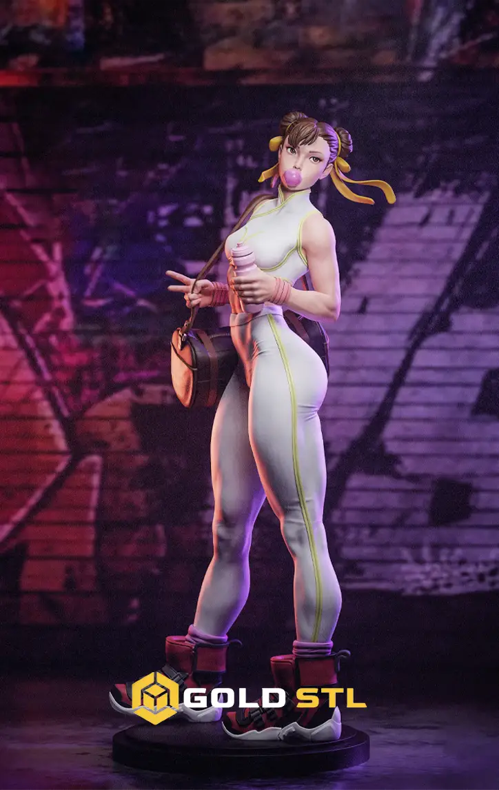 Chun-Li Street Fighter STL Epic 3D Model | Legendary Fighting Game Figure for 3D Printing | High Detail Collectible STL File - Image 3
