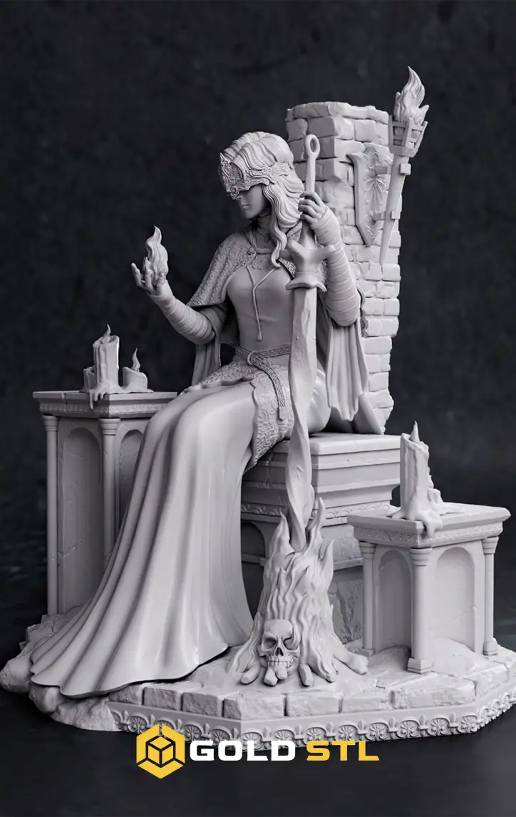 Fire Keeper Dark Souls STL Epic 3D Model | Fantasy Game Figure for 3D Printing | High Detail Collectible STL File - Image 4