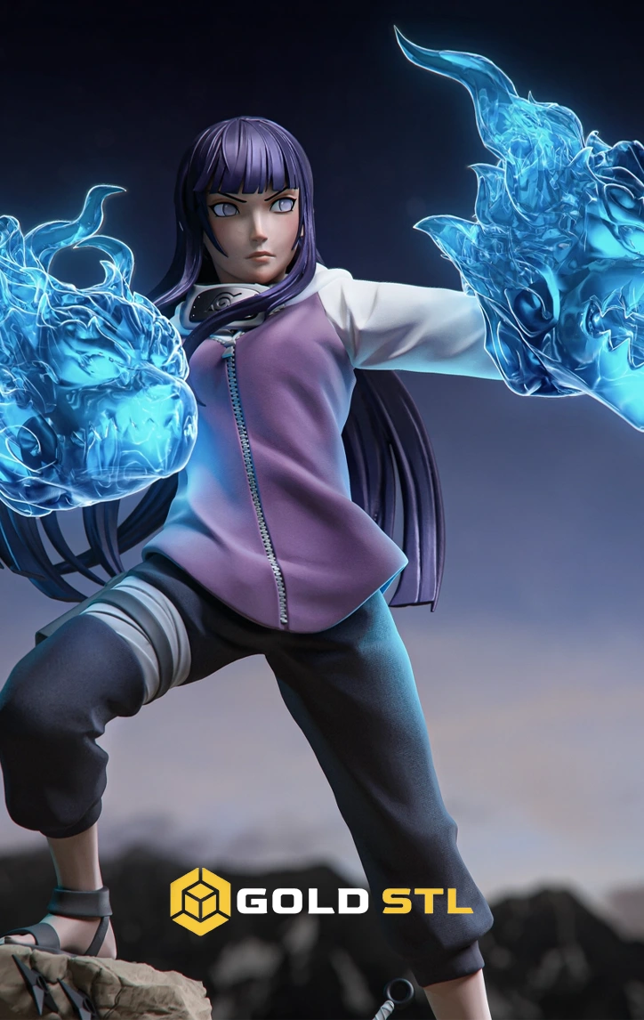 Hinata Hyuga Naruto STL File 3D Model | Legendary Anime Figure for 3D Printing | High Detail Collectible STL File - Image 2