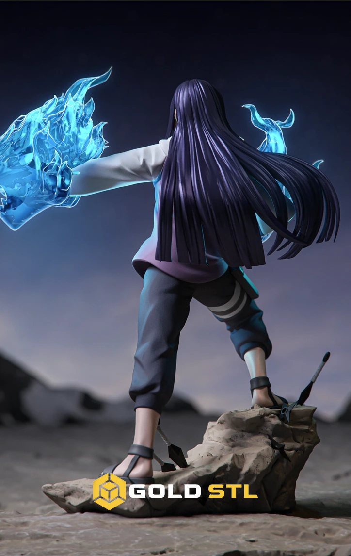 Hinata Hyuga Naruto STL File 3D Model | Legendary Anime Figure for 3D Printing | High Detail Collectible STL File - Image 3