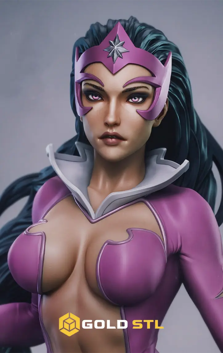 Star Sapphire STL Epic 3D Model | Comic Book Superhero Figure for 3D Printing | High Detail Collectible STL File - Image 2