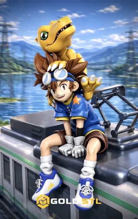 Tai and Agumon Digimon STL Epic 3D Model