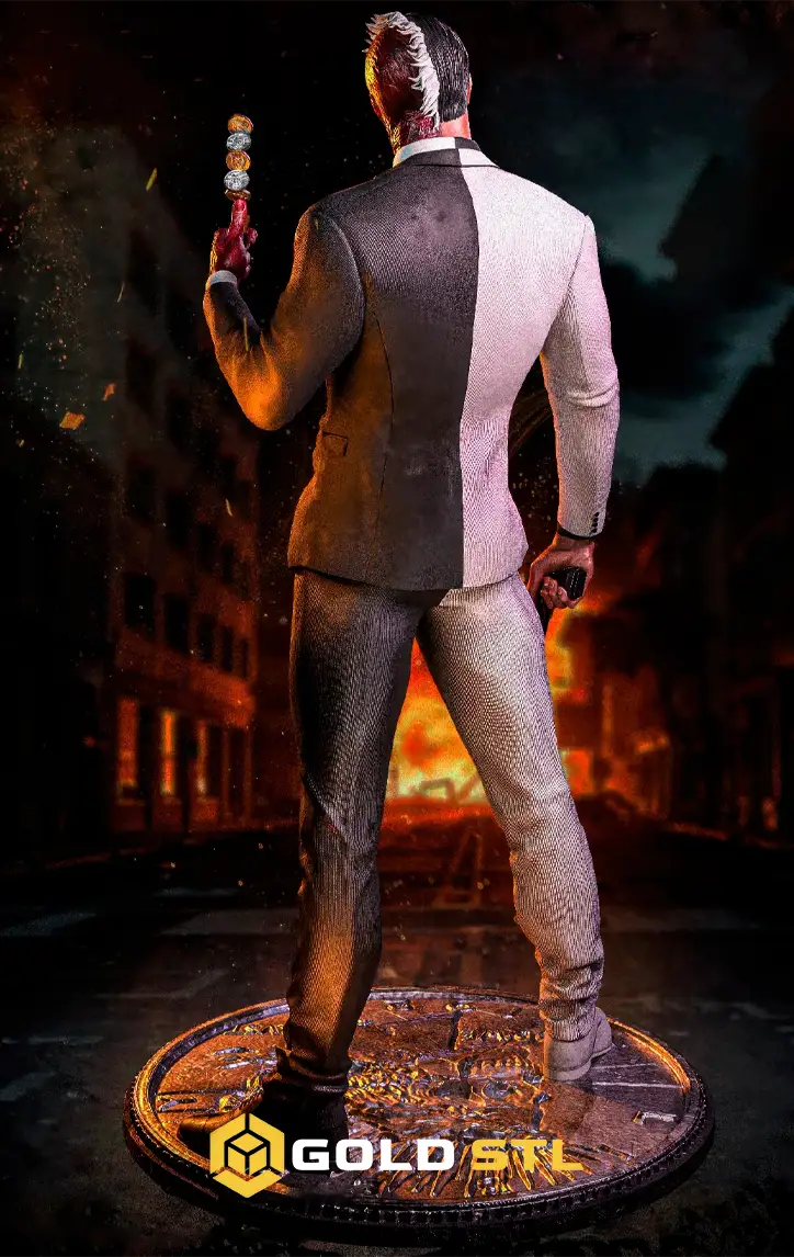 Two-Face Harvey Dent Batman STL Epic 3D Model | DC Comics Villain Figure for 3D Printing | High Detail Collectible STL File - Image 4