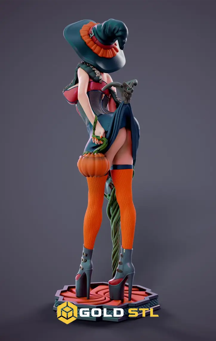 Chagarin Halloween Witch A STL 3D Model | Spooky Halloween Witch Figure - Image 3