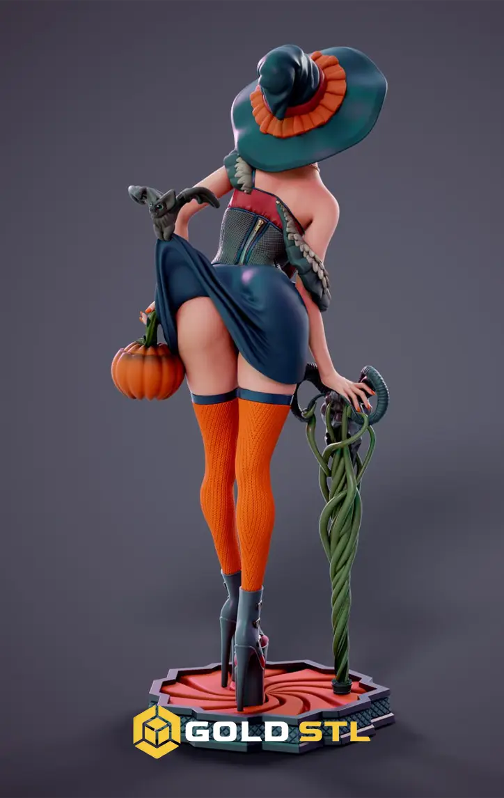 Chagarin Halloween Witch A STL 3D Model | Spooky Halloween Witch Figure - Image 4