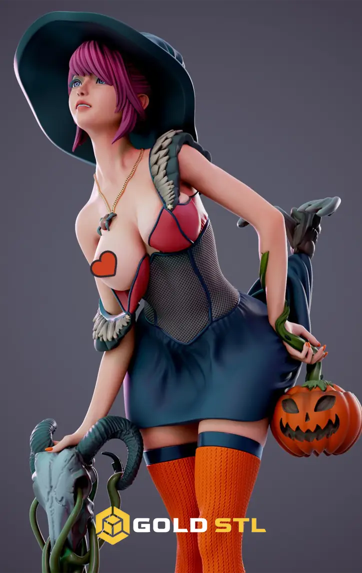 Chagarin Halloween Witch A STL 3D Model | Spooky Halloween Witch Figure - Image 2