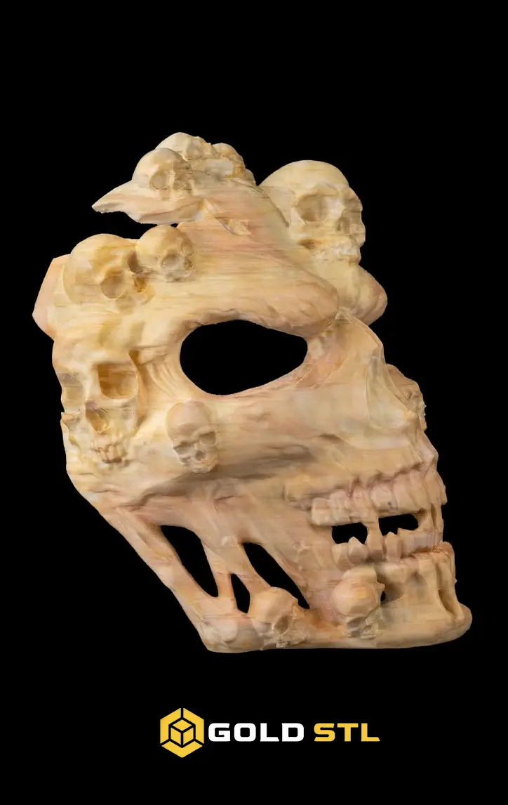 Face the Grave Halloween Mask STL 3D Model | Spooky Skull Mask & Halloween Costume - Image 2