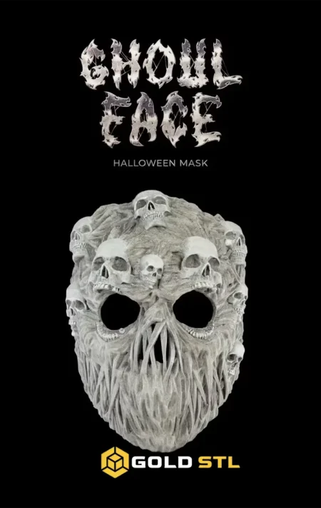 Ghoul Face Halloween Mask STL 3D Model