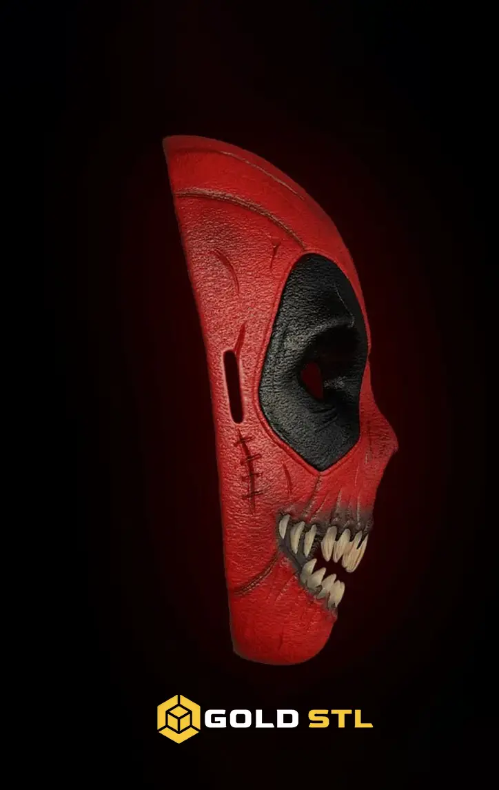 Haunted Deadpool Mask The Halloween Nightmare STL 3D Model | Spooky Deadpool Mask & Halloween Costume - Image 2