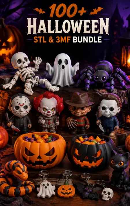 100+ Halloween 3D Models Bundle