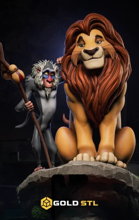 Rafiki and Mufasa The Lion King STL 3D Print Model