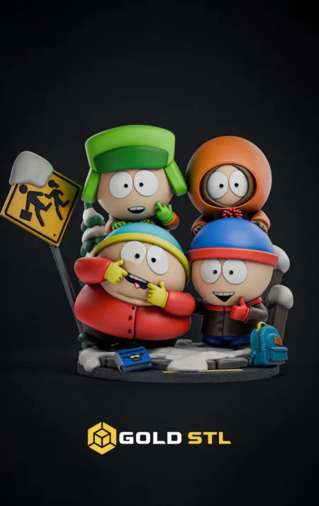 Stanley, Kyle, Eric Cartman & Kenny South Park STL 3D Model