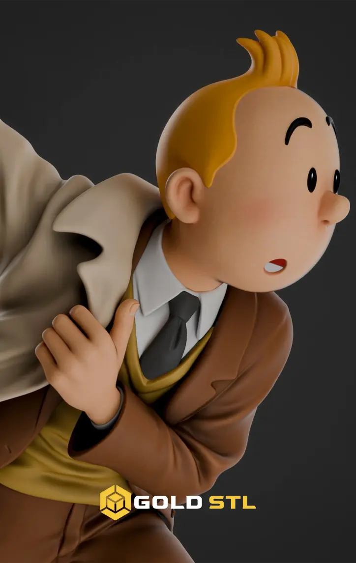 Tintin The Adventures of Tintin STL 3D Print Model | Detailed Cartoon Character Figure | Classic Comic Adventure - Image 2