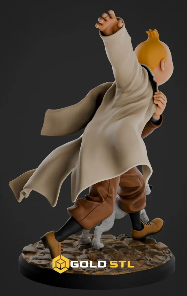Tintin The Adventures of Tintin STL 3D Print Model | Detailed Cartoon Character Figure | Classic Comic Adventure - Image 4